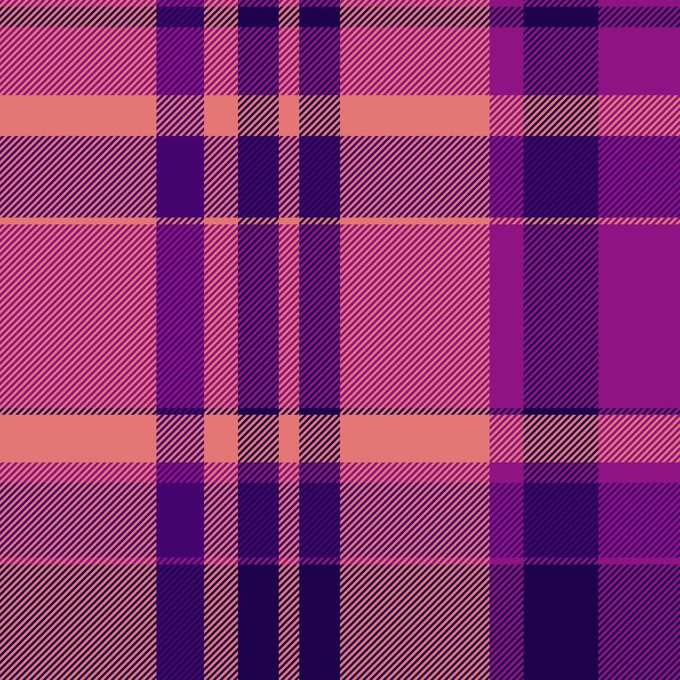 Dreamy fabric background textile, autumn seamless texture tartan. Volume pattern plaid check in red and magenta colors. vector