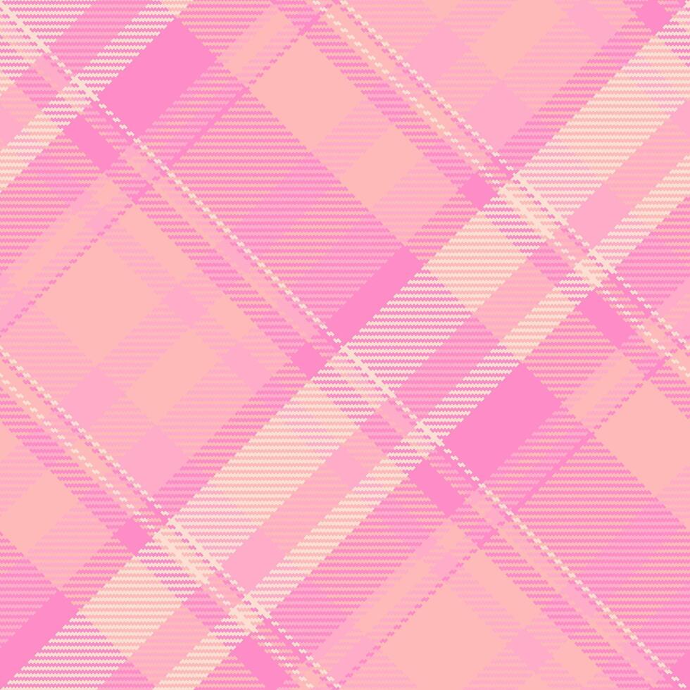 Golf seamless fabric, delicate plaid textile check. Tracery tartan pattern background texture in light and pink colors. vector