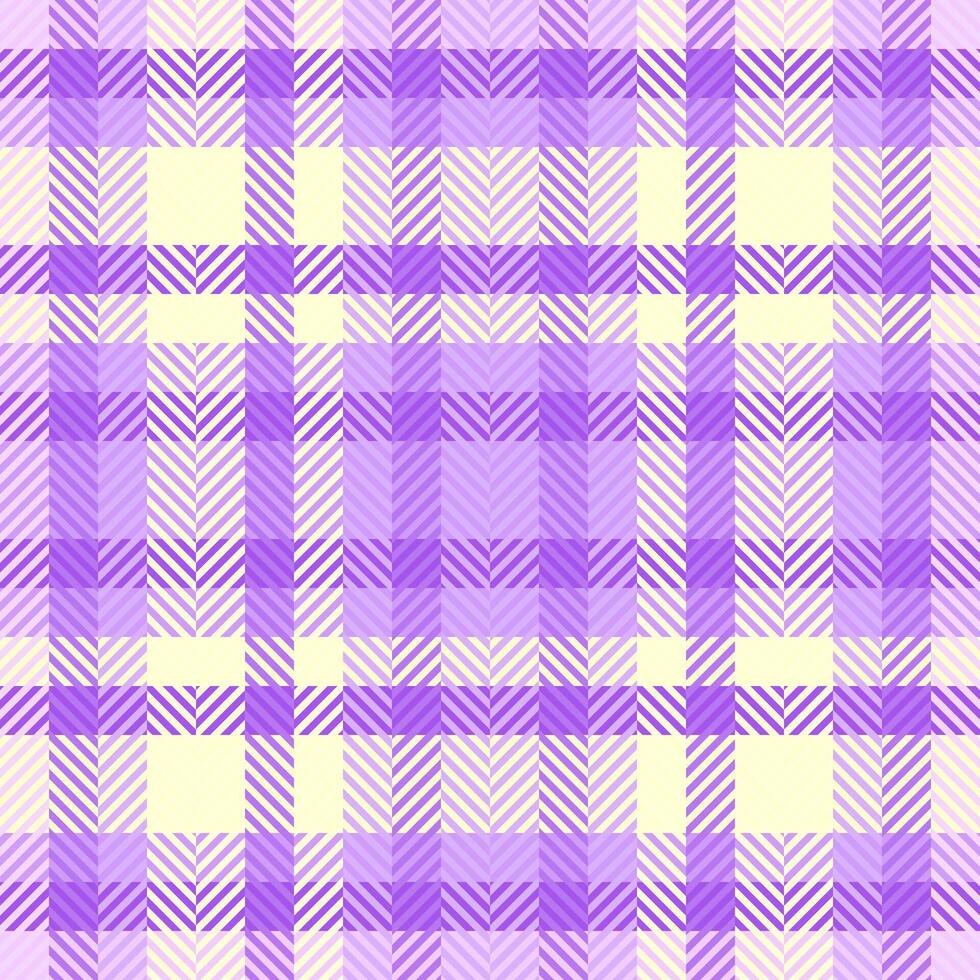 Relax background tartan , britain textile texture pattern. Row seamless fabric plaid check in violet and light colors. vector