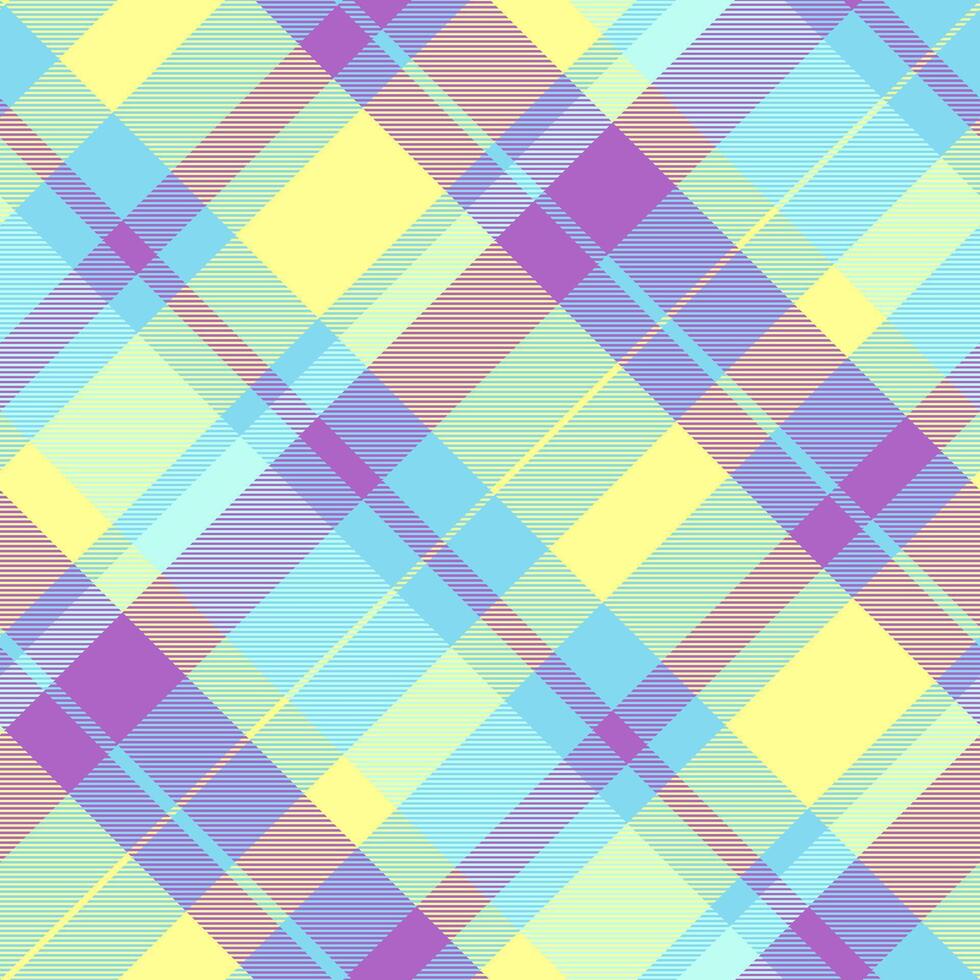 Repetition tartan seamless, designer texture textile check. Bandana fabric pattern background plaid in cyan and yellow colors. vector