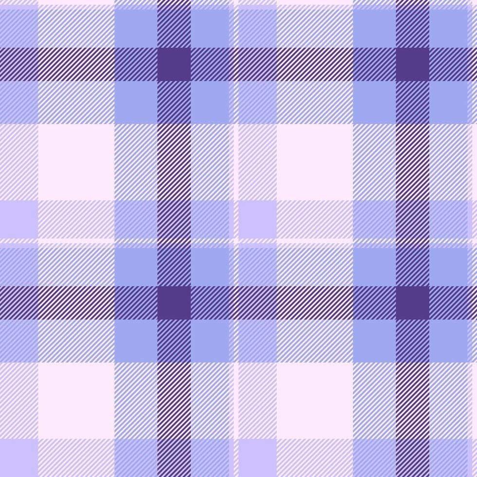 Funky tartan pattern texture, best plaid textile. Drapery seamless fabric check background in white and blue colors. vector