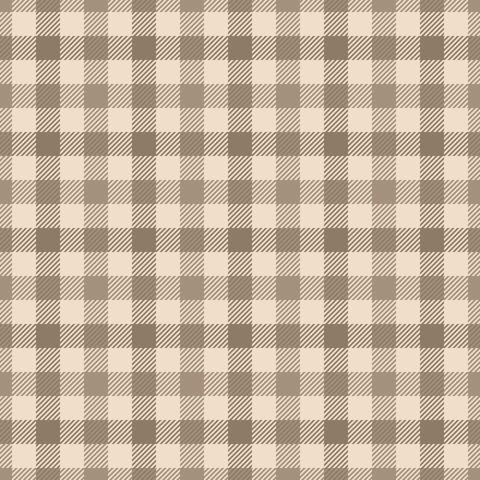 Elegant neutral beige and brown gingham pattern. Perfect for textile designs, website backgrounds, or autumnal themed projects. Subtle texture adds visual interest. vector
