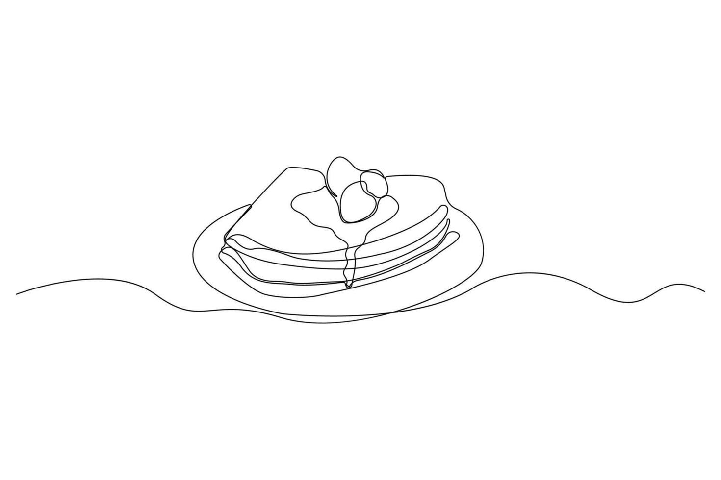 Hand-drawn crepe line art drawing. National Crepe Day. vector