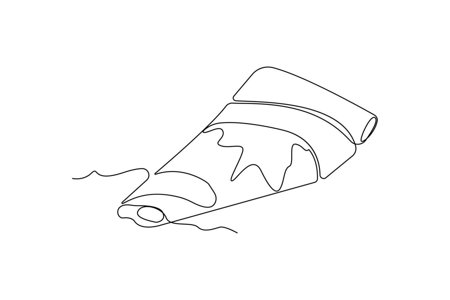 Hand-drawn crepe line art drawing. Crepe food linear icon vector