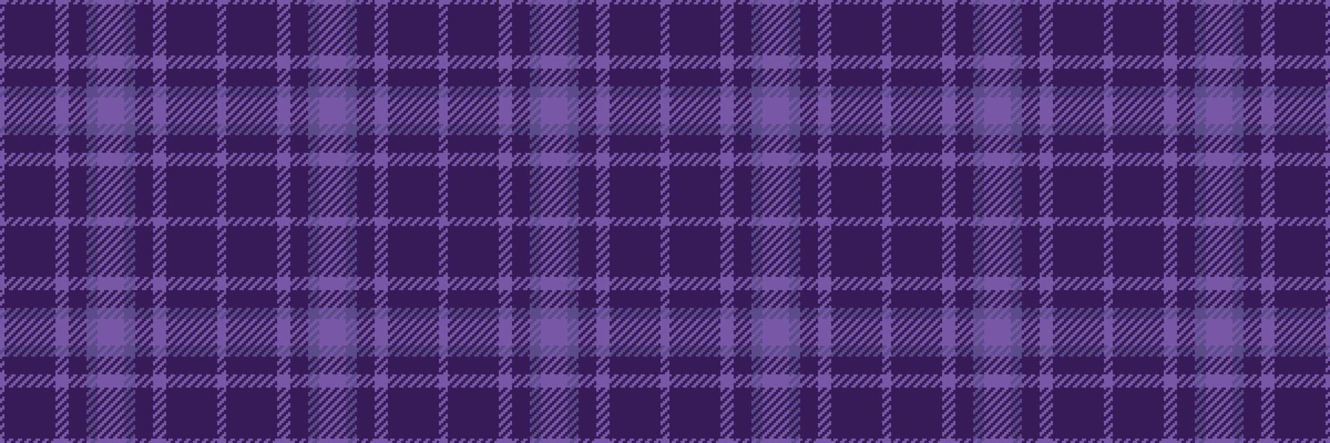 Idea check textile, flannel plaid seamless background. Intense texture tartan fabric pattern in violet and indigo colors. vector