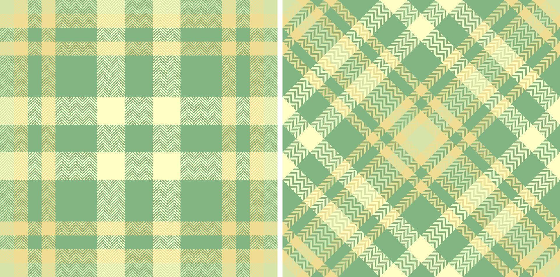Elegant pastel green and beige plaid patterns. Versatile herringbone texture ideal for fabric design, website backgrounds, or stationery. Seamless repeat for endless applications. vector