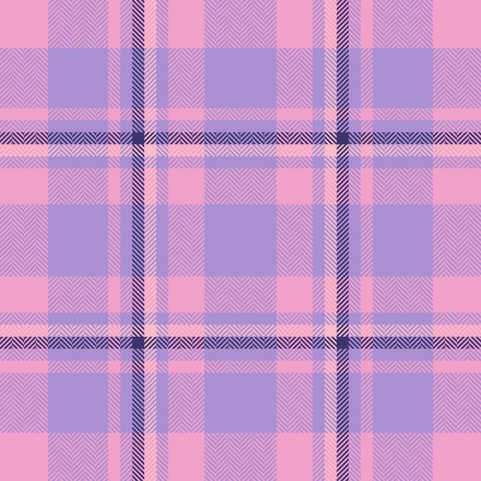 Plaid check pattern in pink. Seamless fabric texture. Tartan textile print. vector