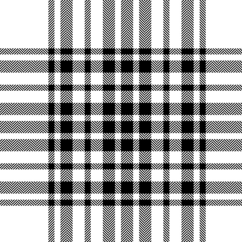 Plaid check pattern in black and white. Seamless fabric texture. Tartan textile print. vector