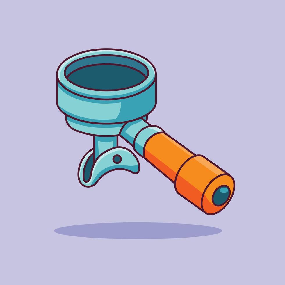 Portafilter Cartoon Icon Illustration. Portafilter Rod Object Icon Concept Isolated Premium . Flat Cartoon Style vector