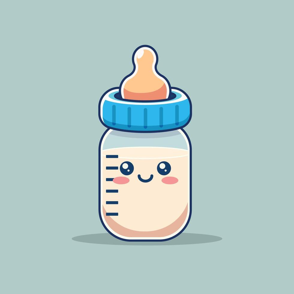 Baby milk bottle illustration with cartoon style isolated on white background vector