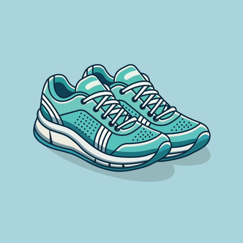 Running Shoes Cartoon Icon Illustration. Fashion Object Icon Concept Isolated Premium . Flat Cartoon Style vector