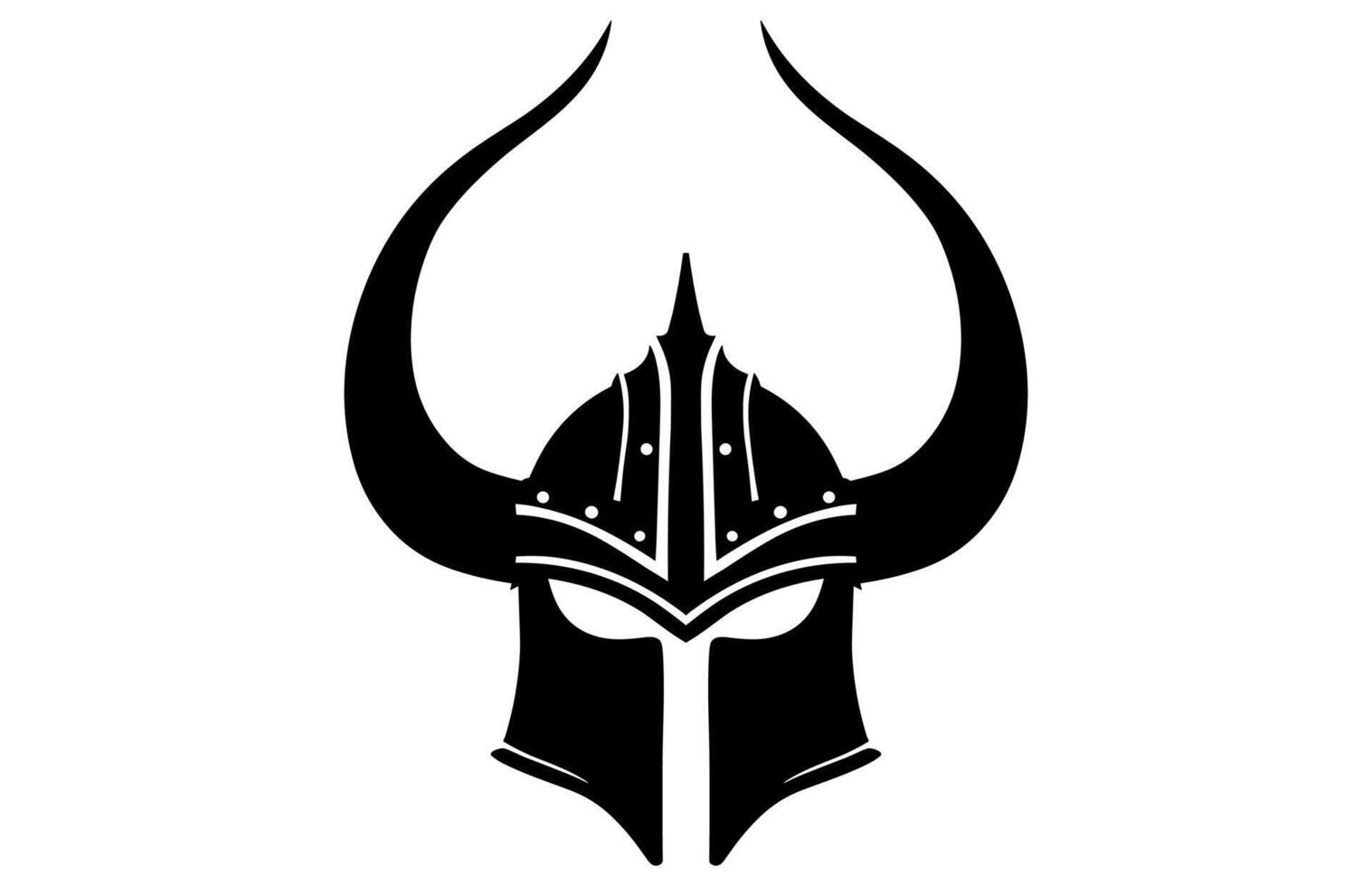 Horned Helmet Silhouette isolated on a white background vector