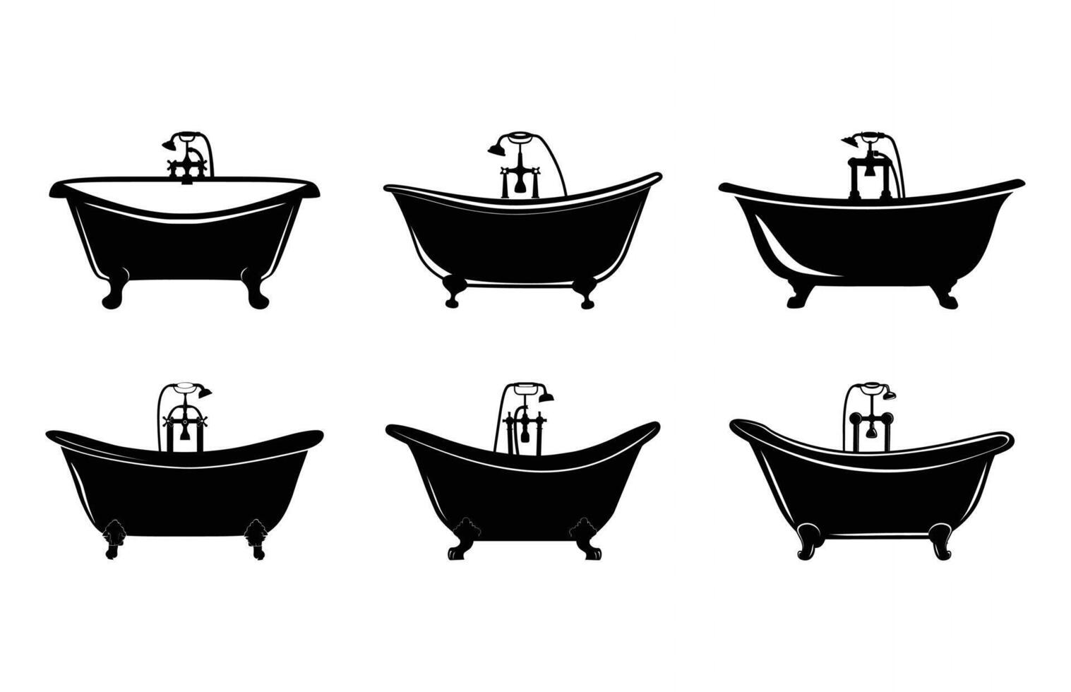 Bathtub Silhouette Bundle vector