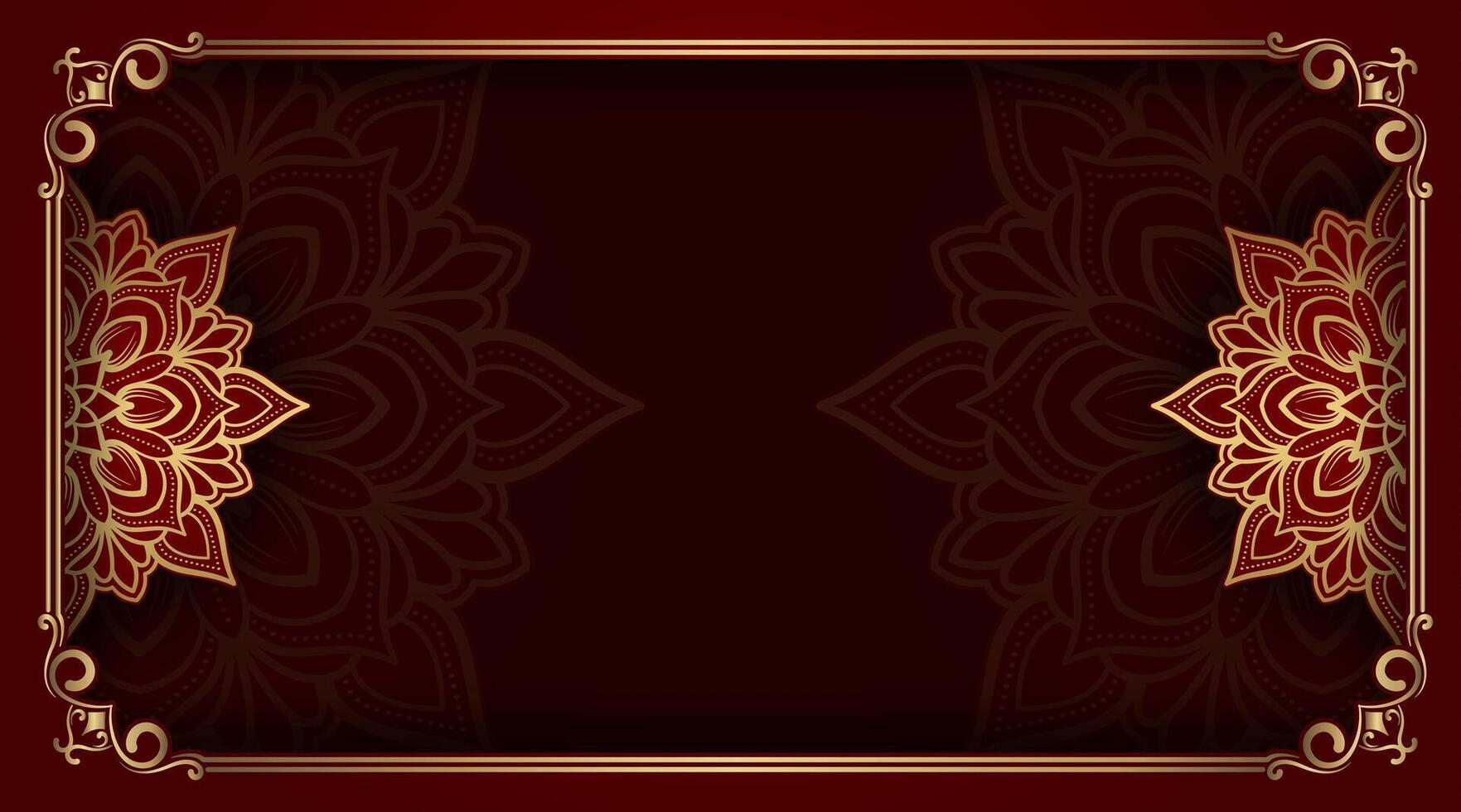 Luxury frame with gold ornament vector