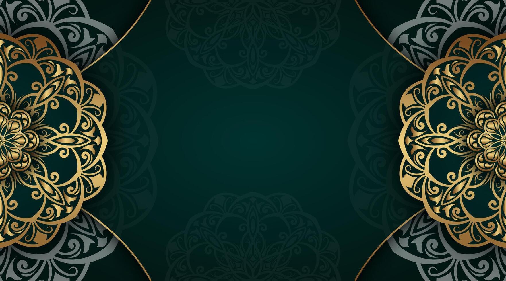 Gold and black floral background with ornate design vector