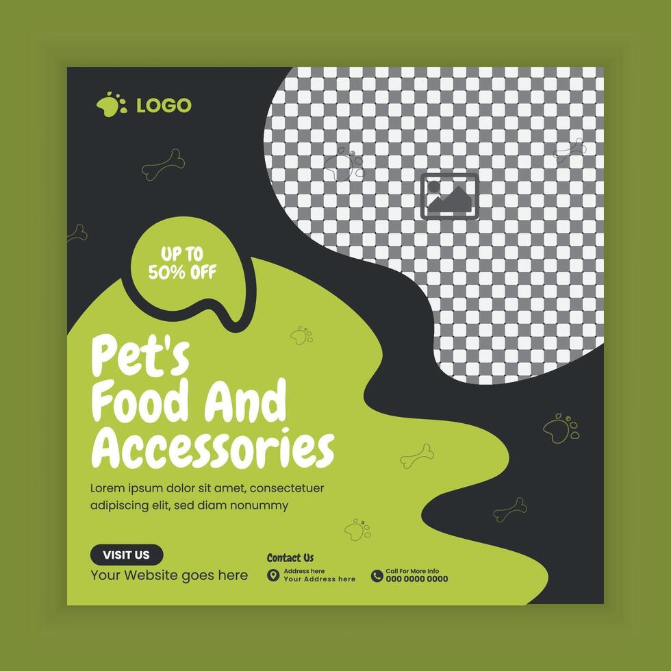 .online Pet goods shop Web Banner Design Template and social media post design vector