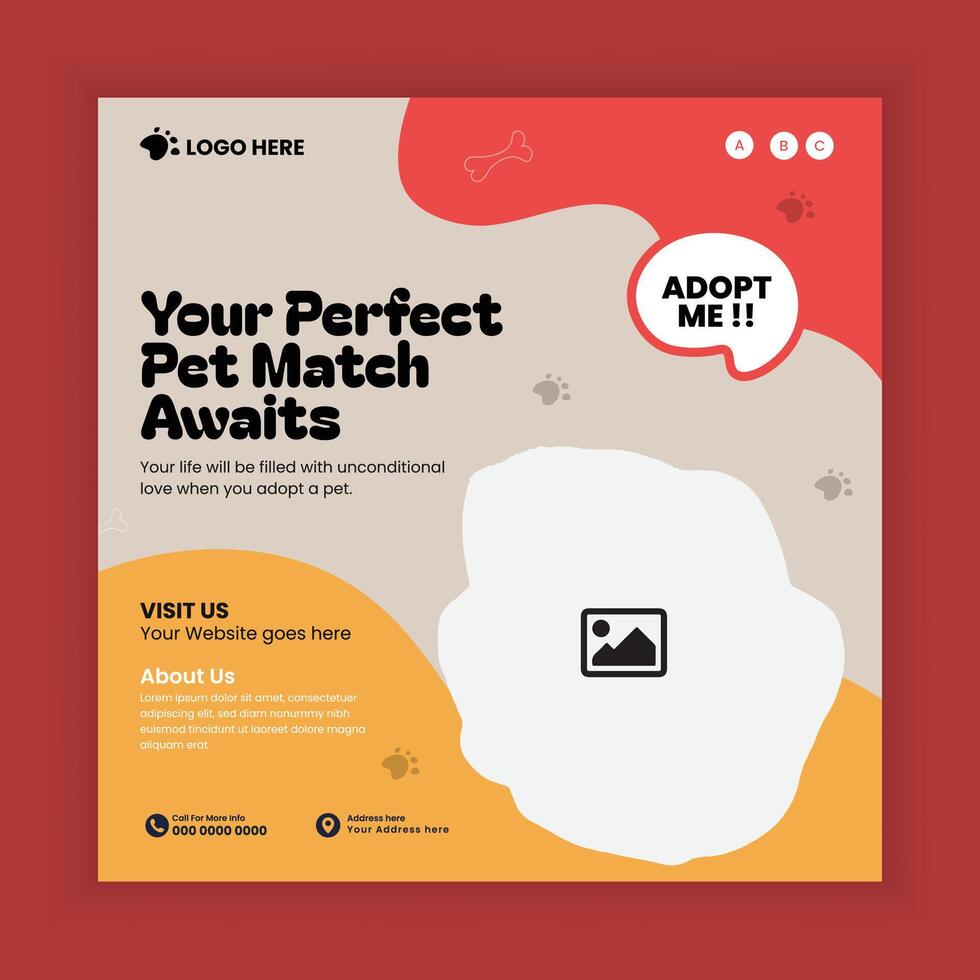 Social Media Flyers for Adoption and pet care center vector