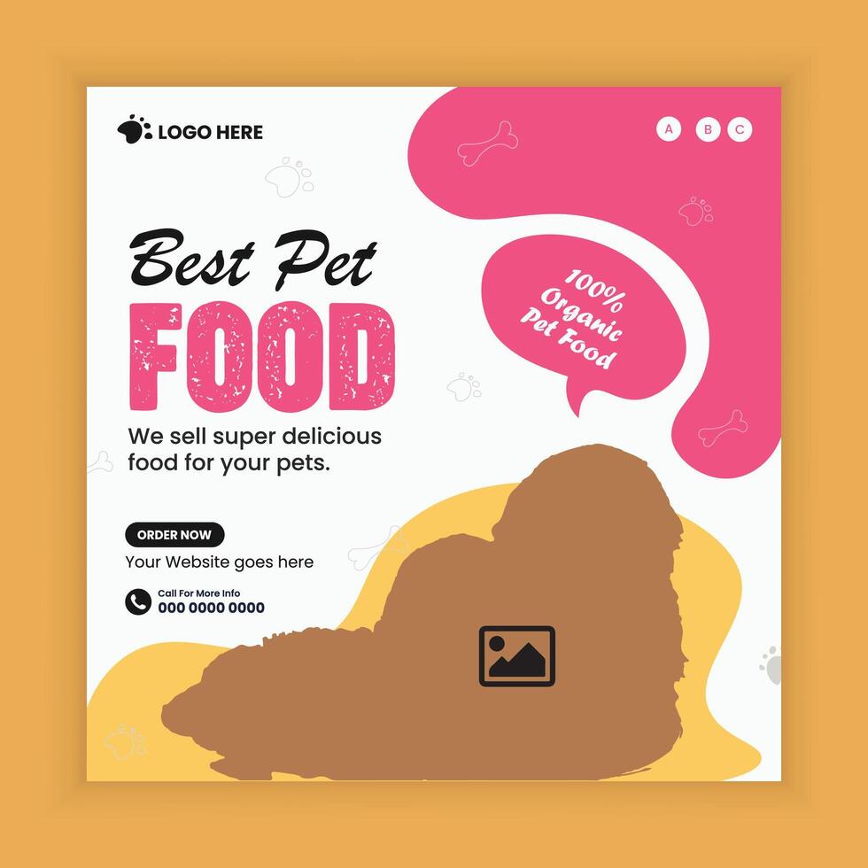 web banner and online post design for pet food sale vector