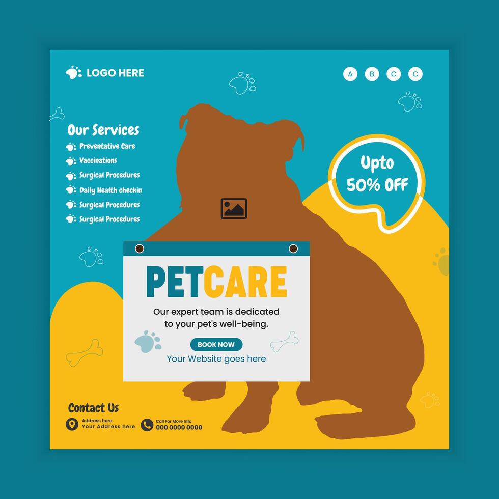 pet care training services web banner design vector