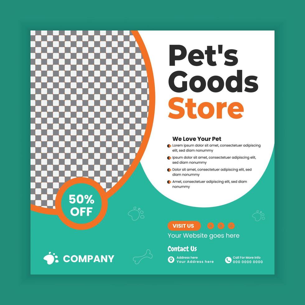 online Pet shop Web Banner Design Template and pet goods store web banner design vector