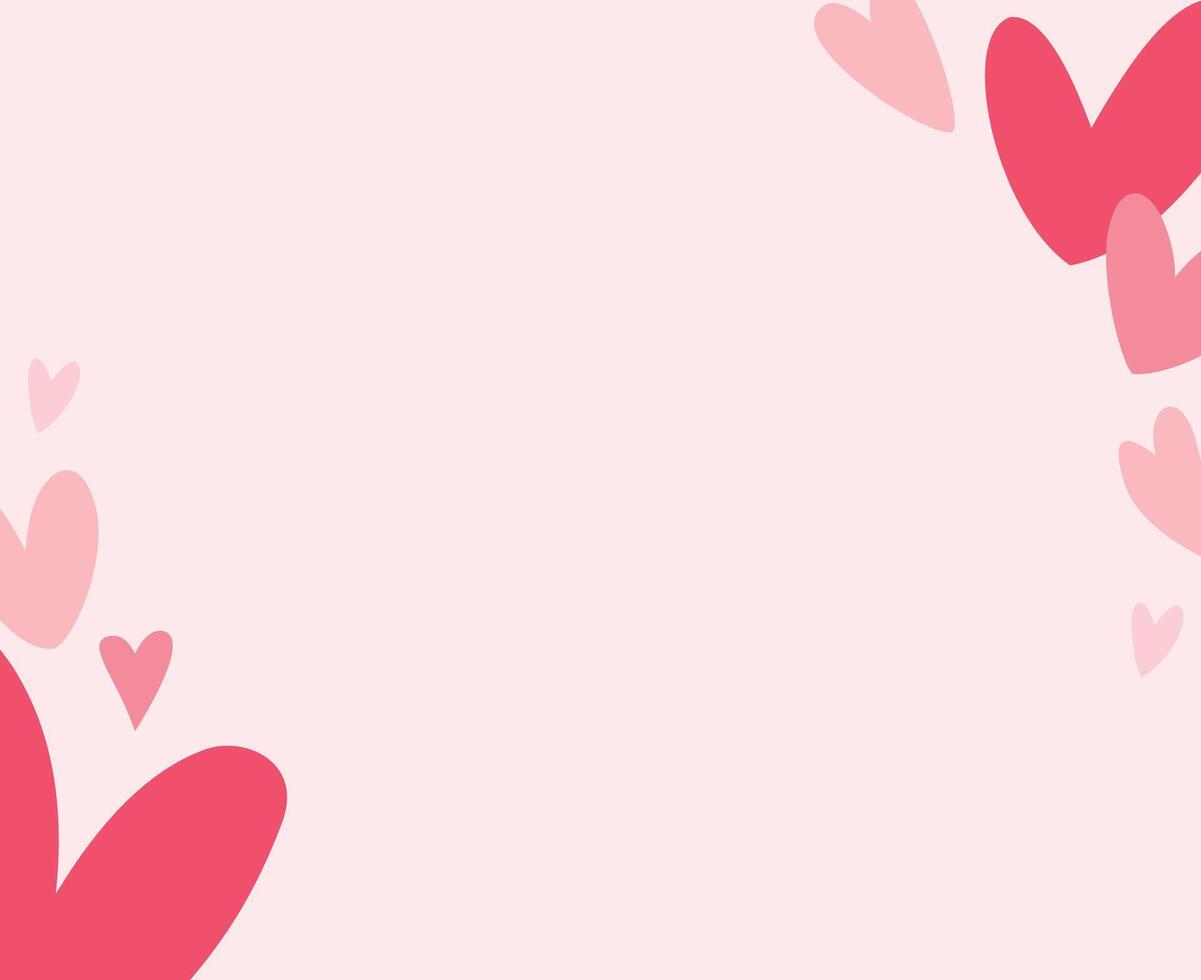 Hearts on a pink background vector