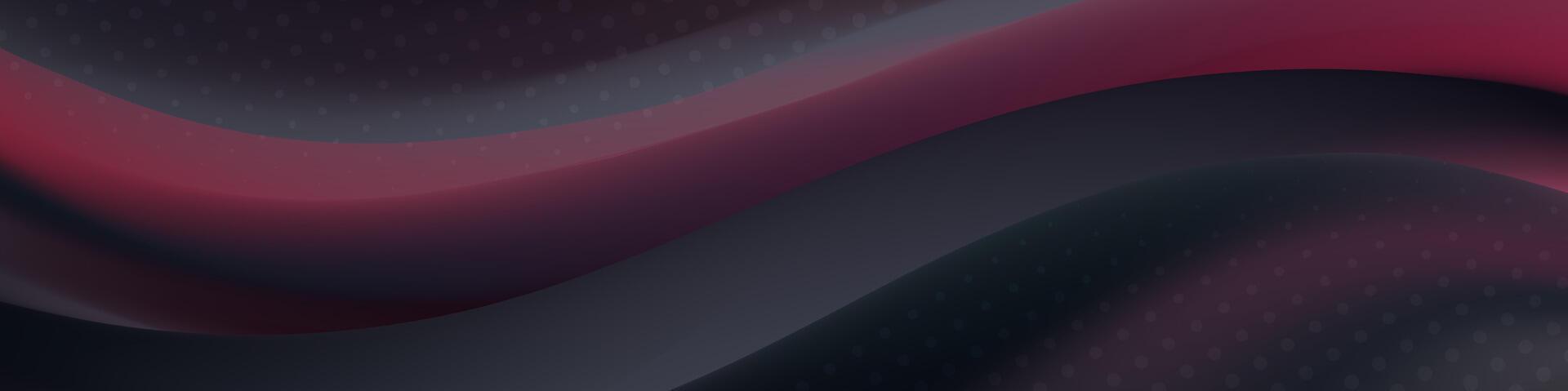 elegant abstract banner with a flowing dark pink and black wave vector