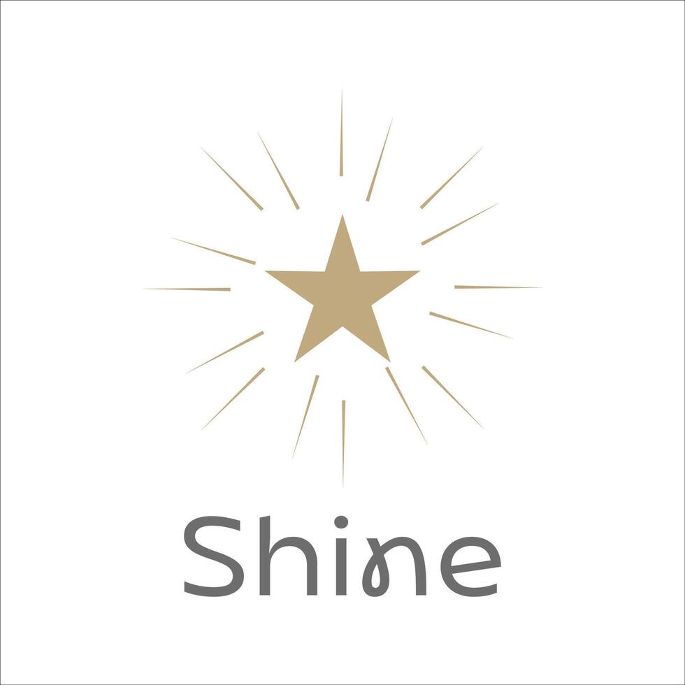 Shine star Glowing Modern Minimal Logo Design vector