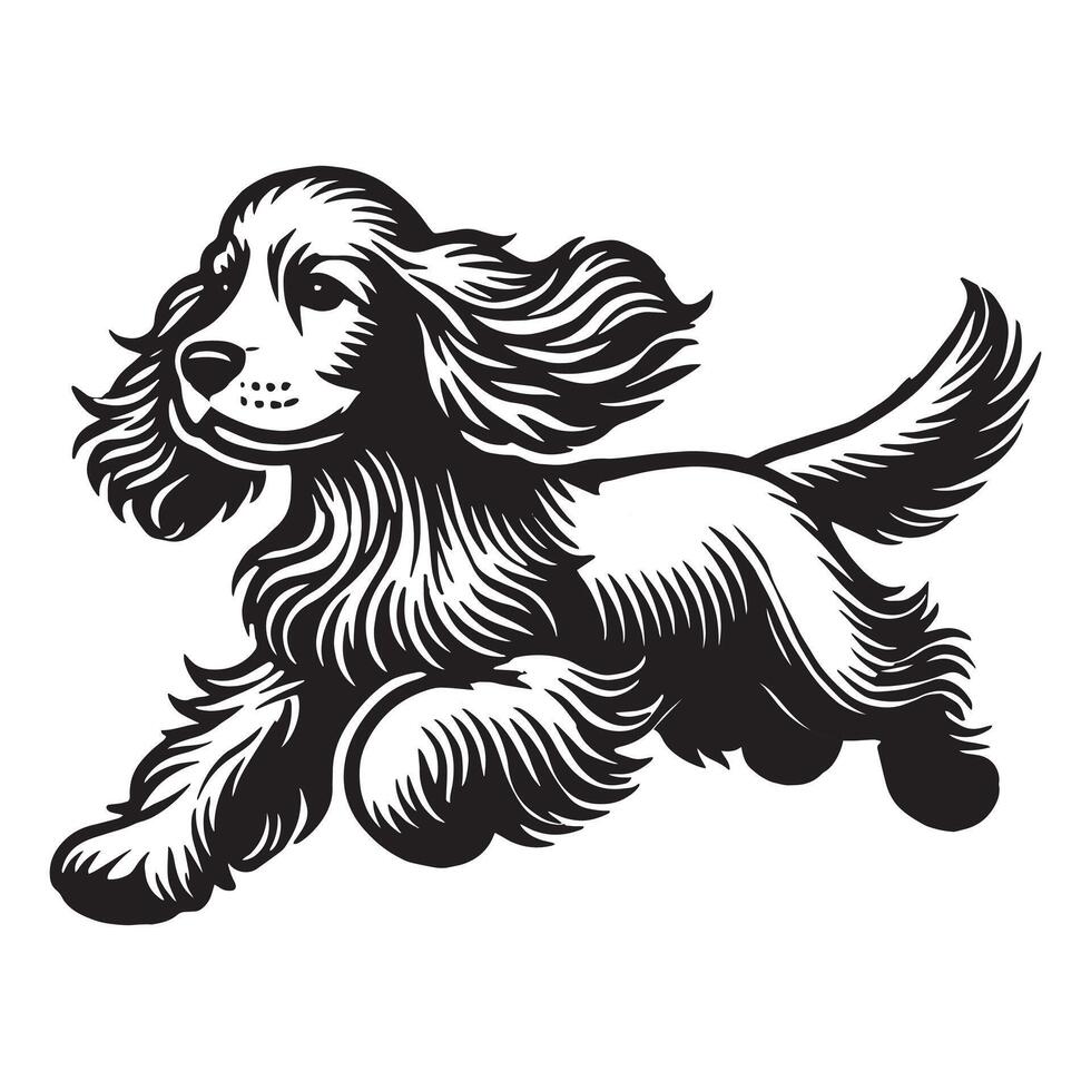 Cocker Spaniel running dog vector