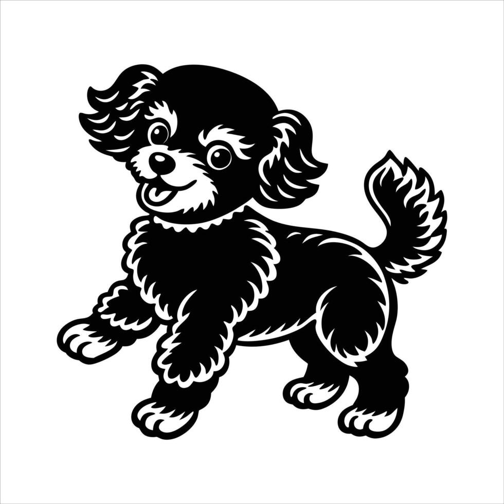 Bichon Frise dancing dog Design vector