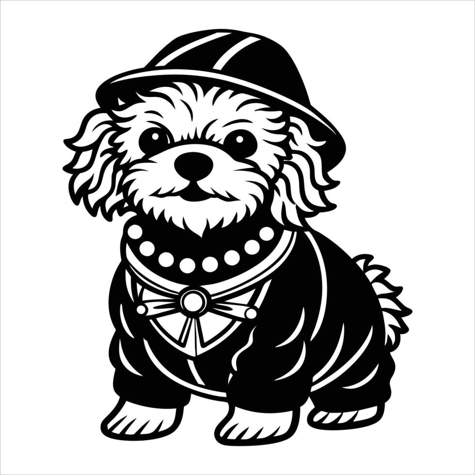 Bichon Frise hat dog Design vector