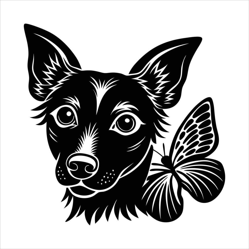 Papillon Peeking Dog Design vector