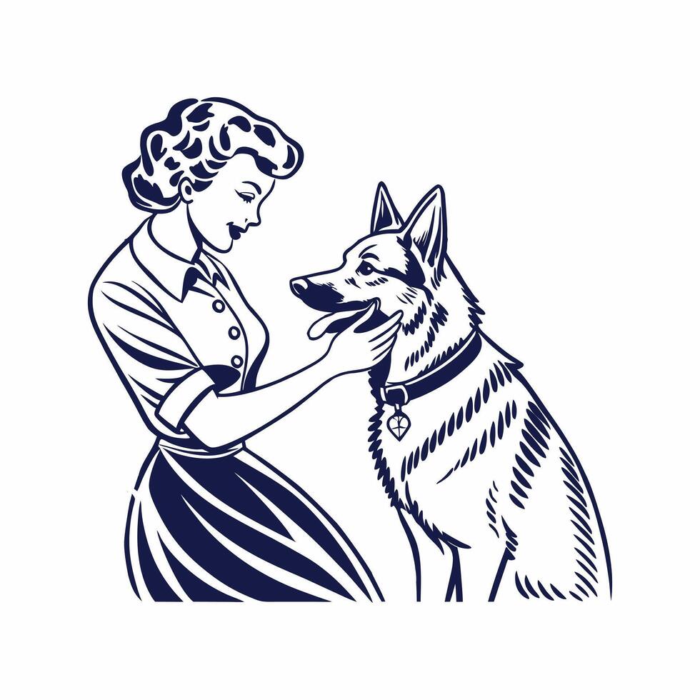 German Shepherd dog design vector
