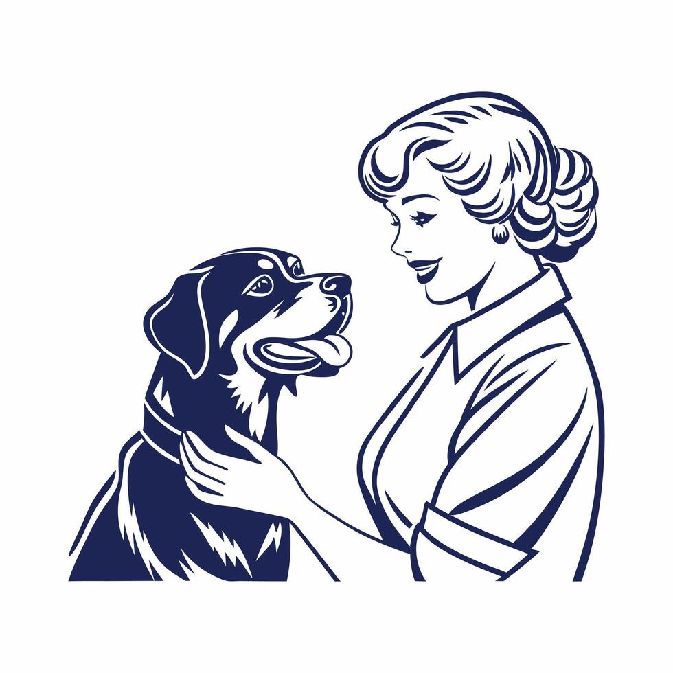 Rottweiler dog Design Black and White vector