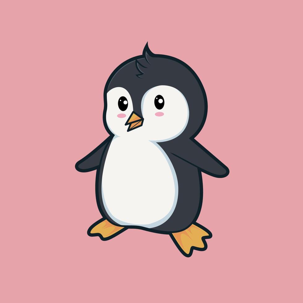 Cute penguin character vector