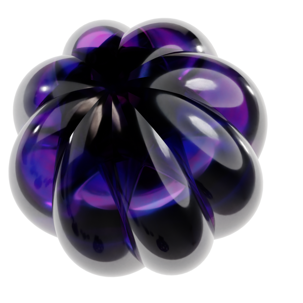 Abstract purple and black ball with a black background png