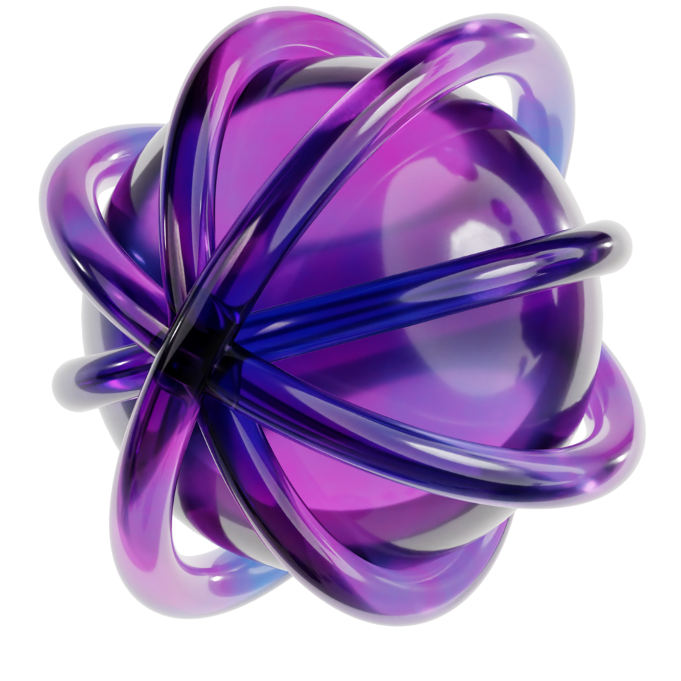 Abstract purple and blue sphere with a black background png