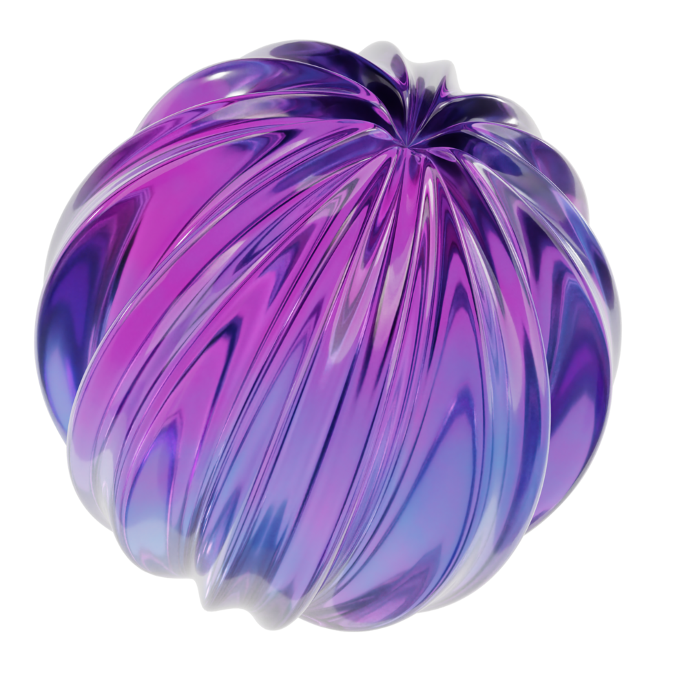 Abstract purple and blue ball with a black background png