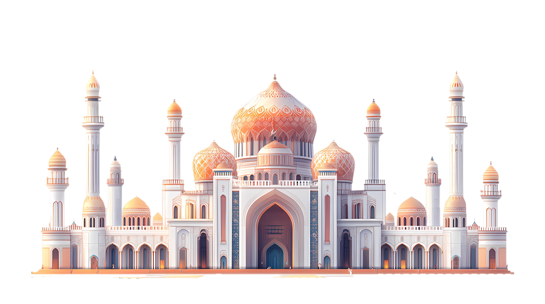 islamic architecture mosque in transparent background png