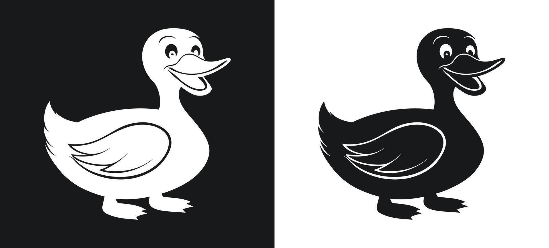 Artistic Cartoon Duck Silhouette for Designs vector