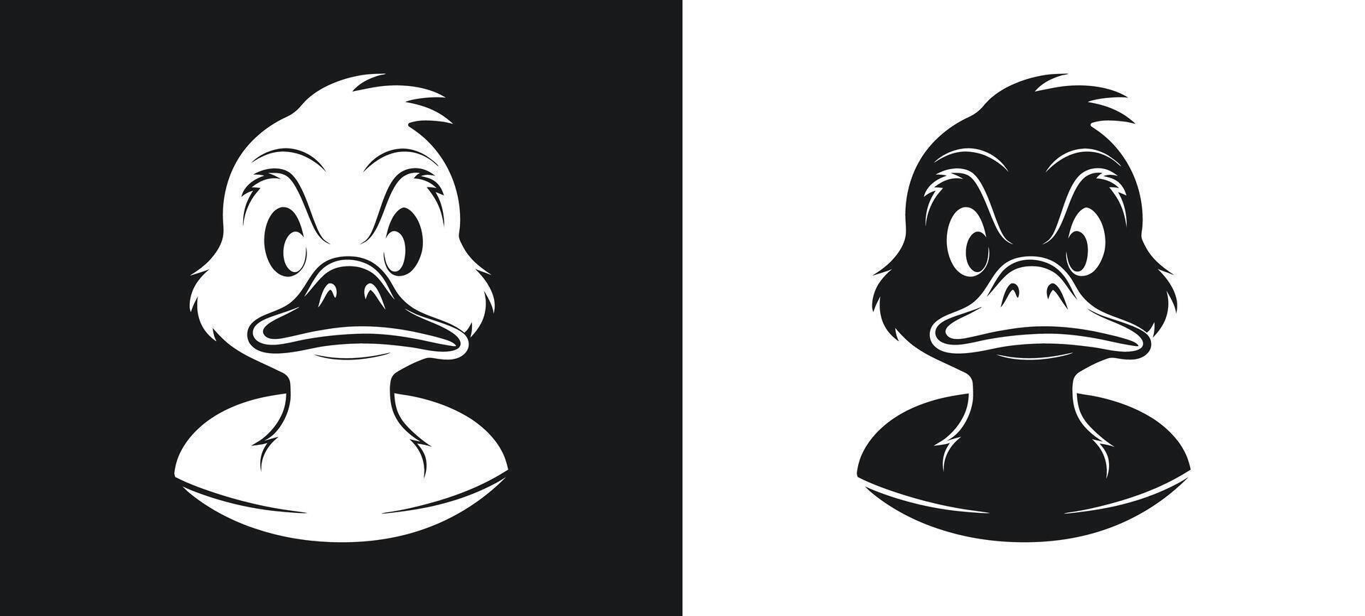 Stylized angry face illustration with bold art vector