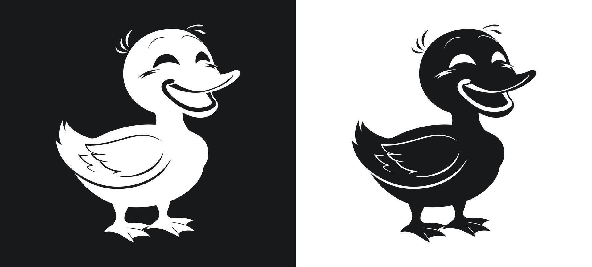 Dynamic Cartoon Duck Silhouette for Projects vector