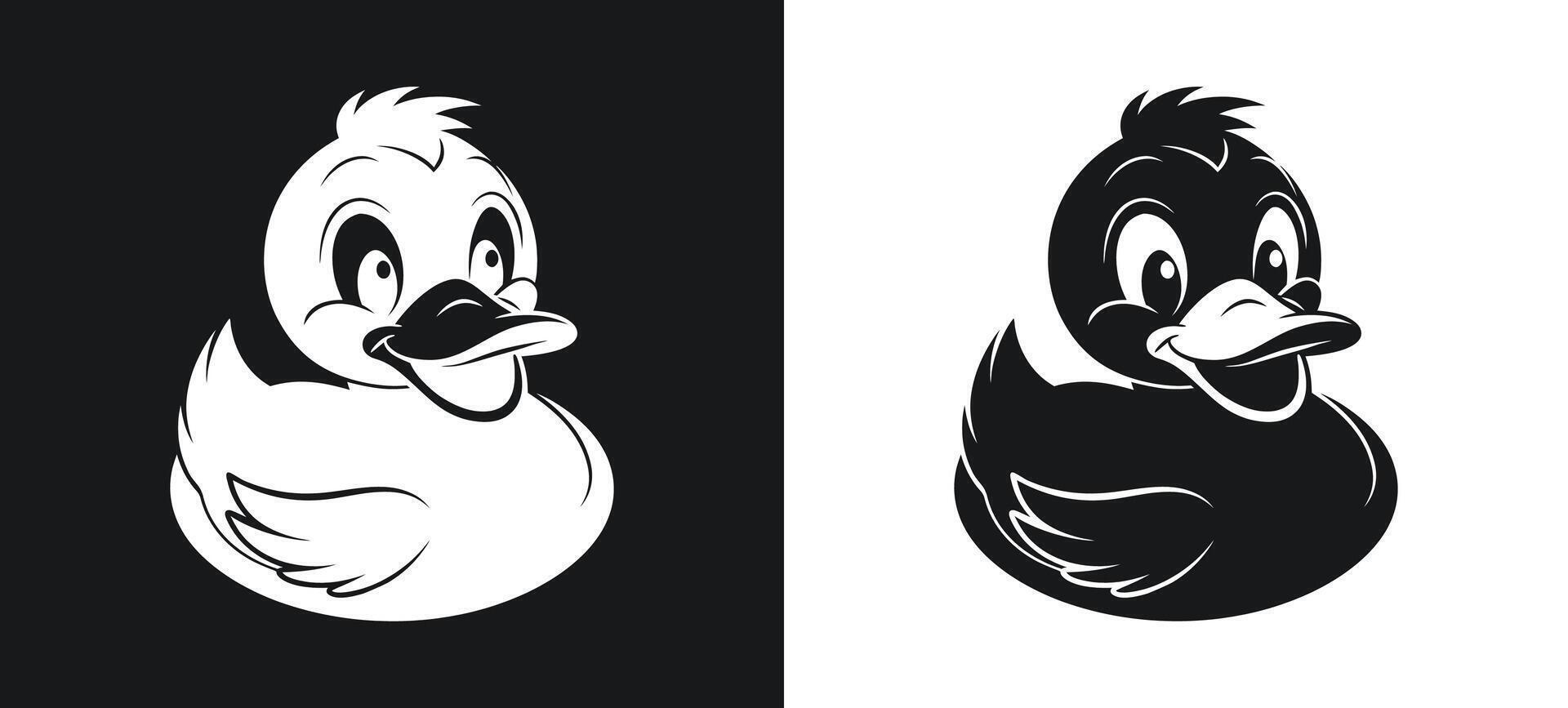 Creative Cartoon Duck Silhouette for Fun Designs vector