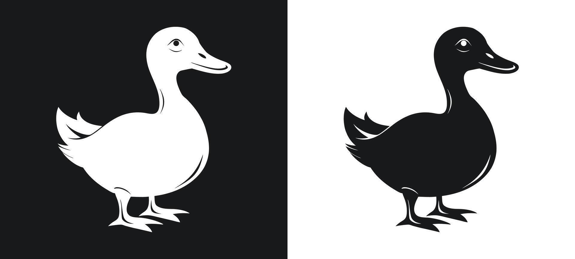 Elegant duck silhouette with creative design vector