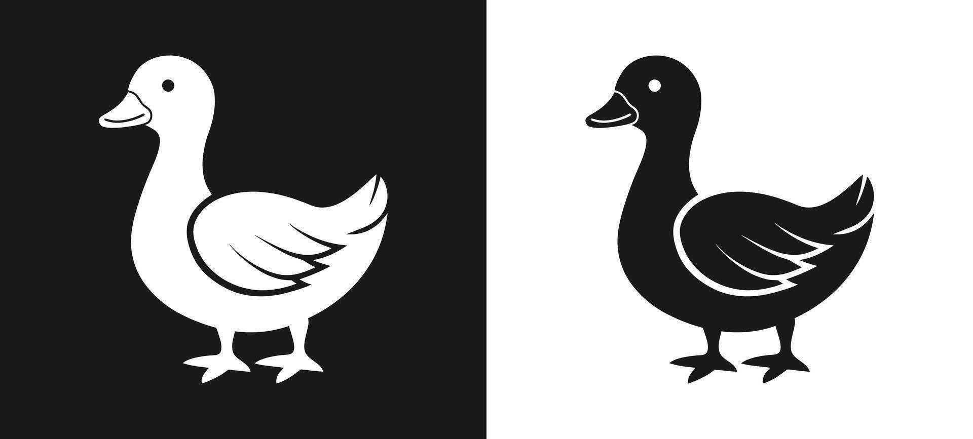 Creative silhouette of a duck in bold art vector