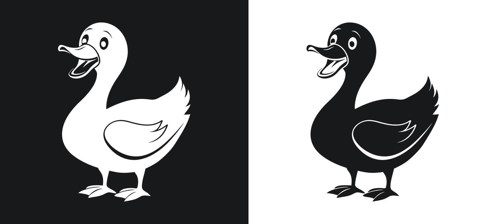 Unique Cartoon Duck Silhouette for Fun Design vector