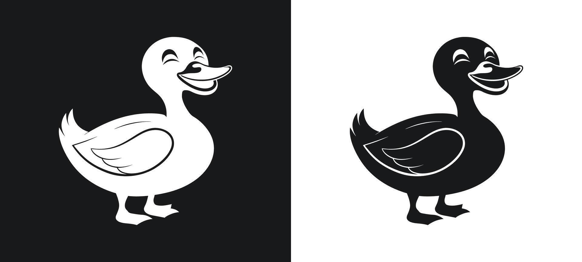 Cute Duck Silhouette Graphic for Design Needs vector