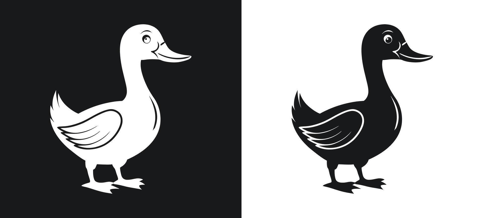 Graceful duck silhouette with modern design vector