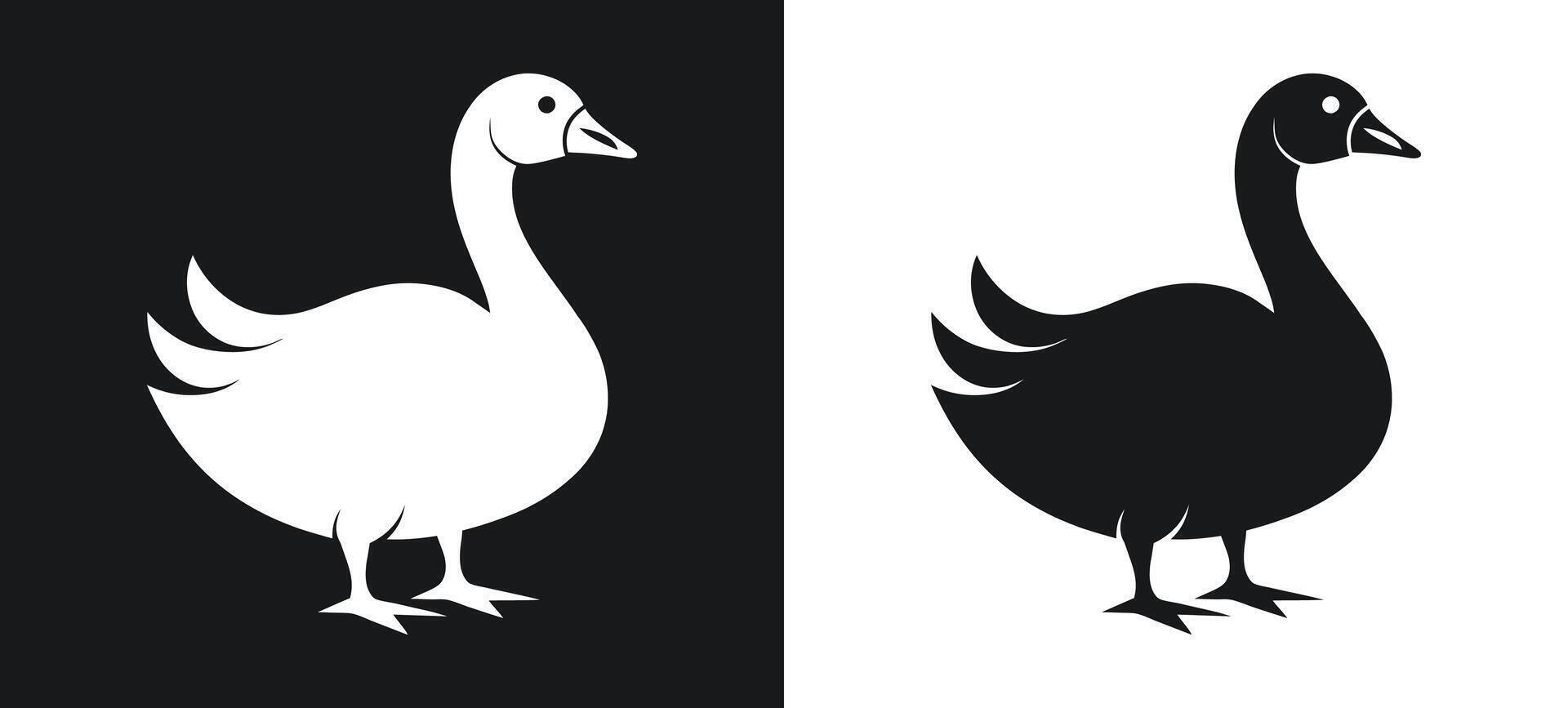 Elegant minimalist silhouette of a duck in art vector