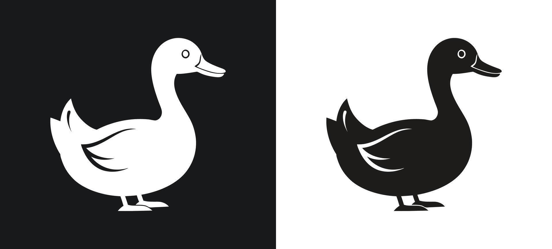 Artistic bold silhouette of a duck in minimalist vector