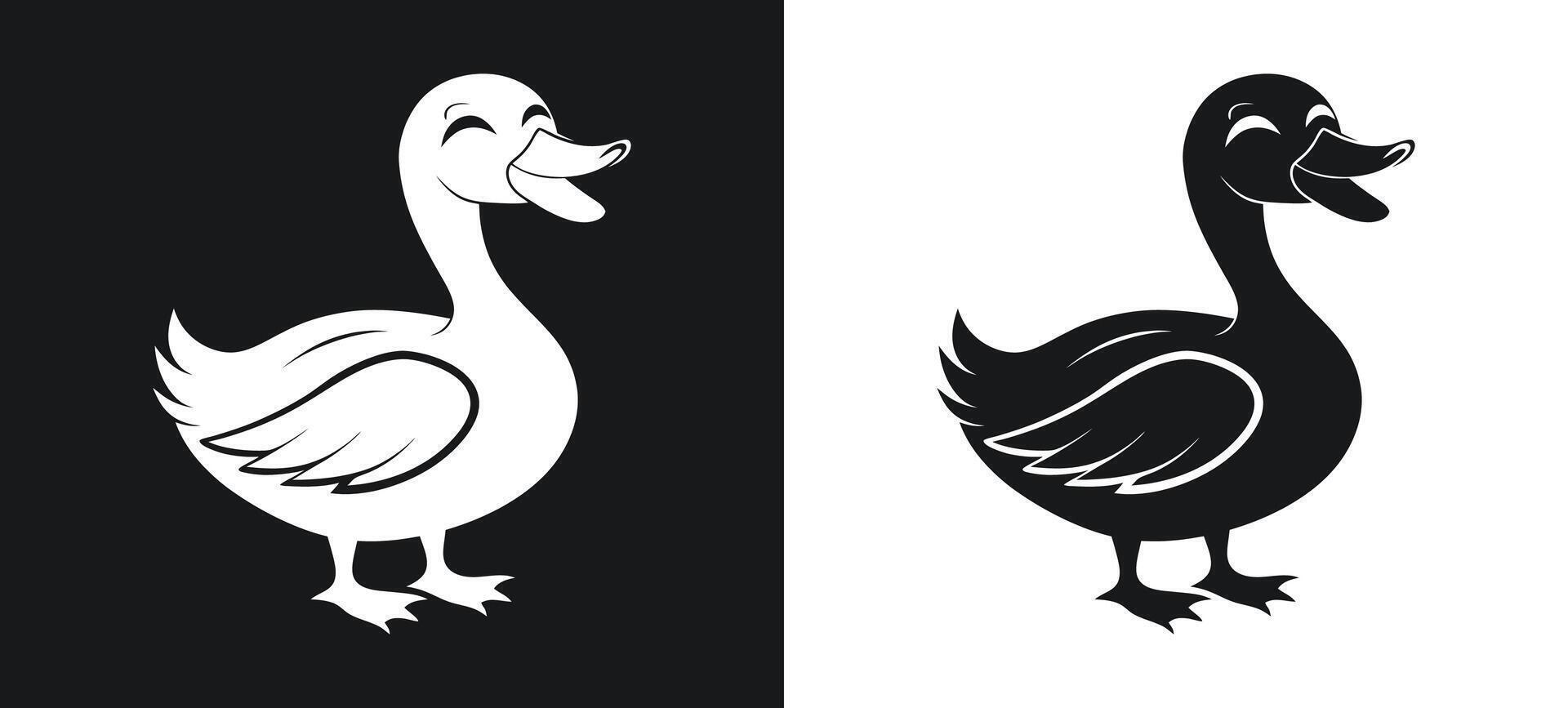 Cartoon Duck Silhouette Clipart for Fun Designs vector